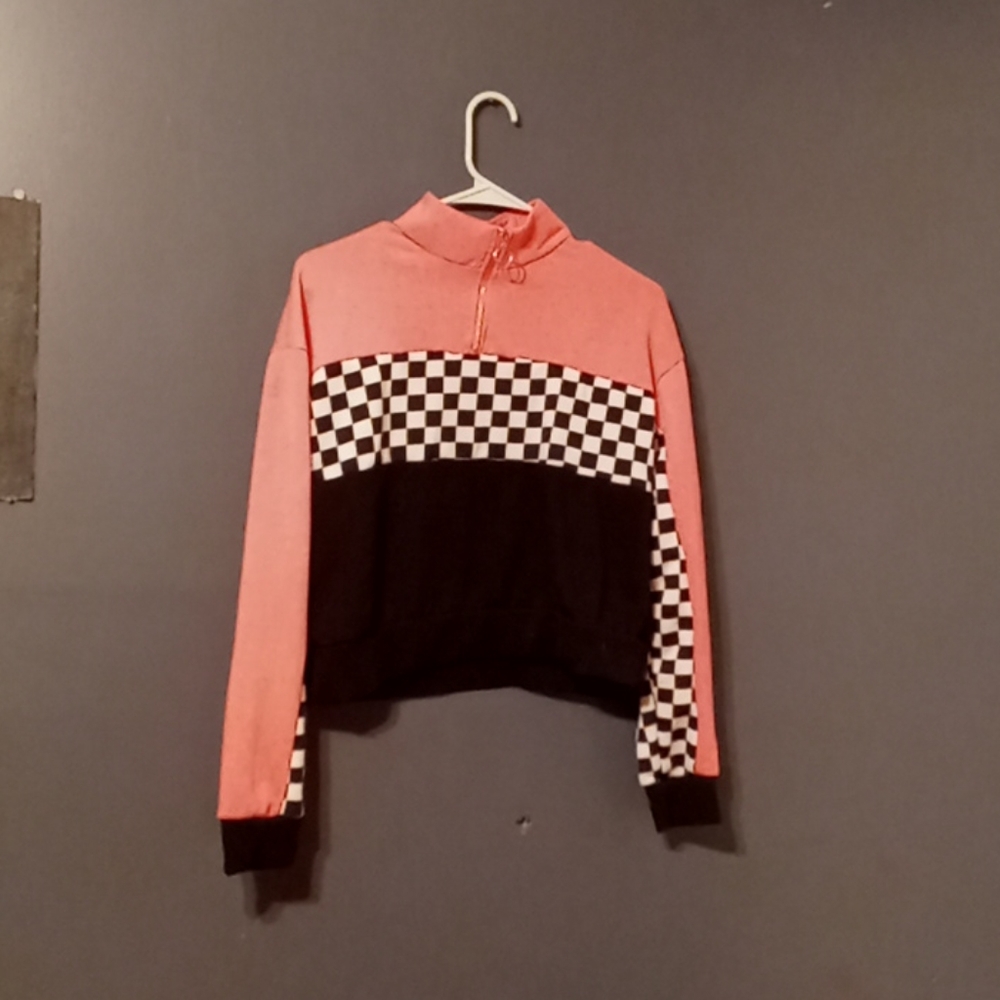 Long sleeve half zipper turtle neck